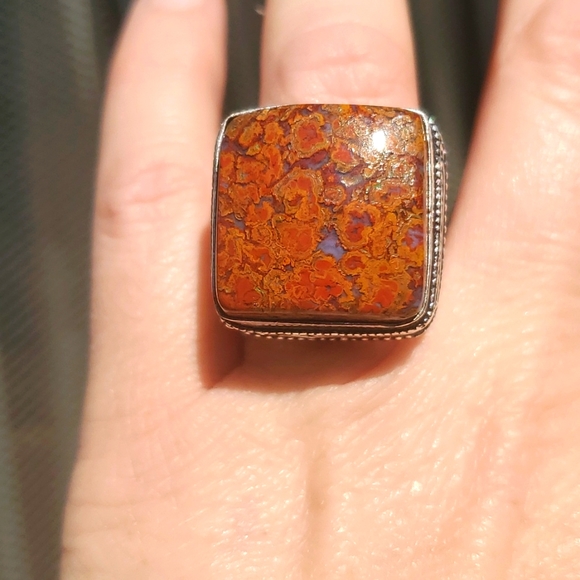 New Seam Agate 925 Silver Ring. - Picture 3 of 16